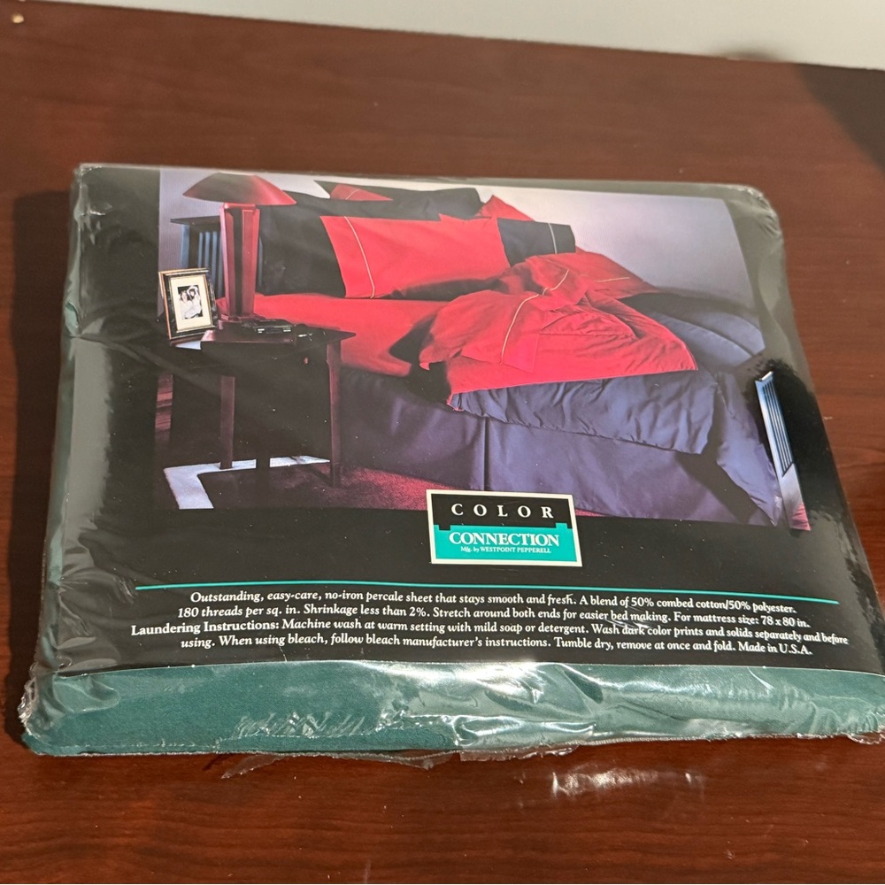 Color‎ Connection WESTPOINT PEPPERELL Green King  FITTED SHEET